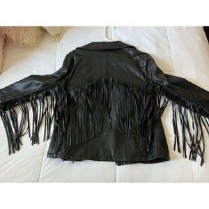 🖤 Vintage Havana - Black Faux Fringe Leather Jacket 🧥